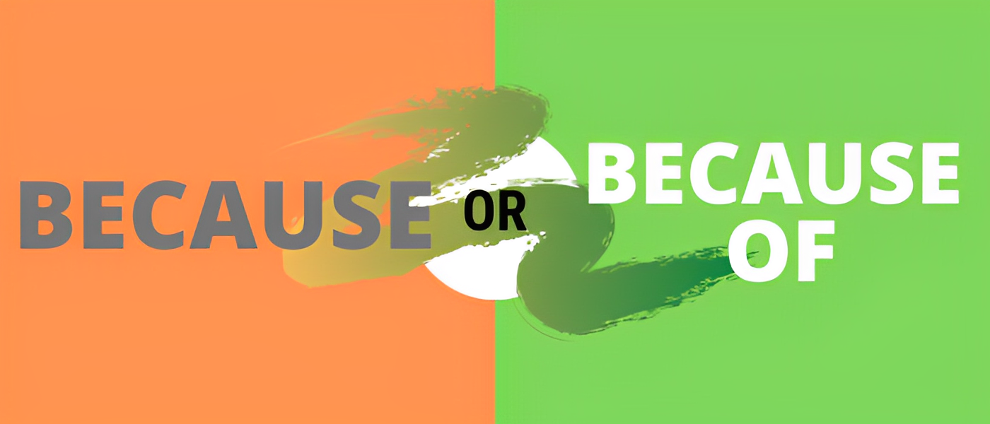 Bài tập trắc nghiệm phân biệt 'because' và 'because of'